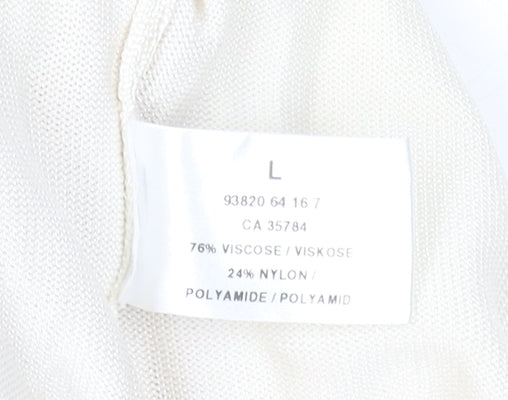 Planet Women's Ivory Beaded Sleeveless Viscose Knit Tank Top Size L