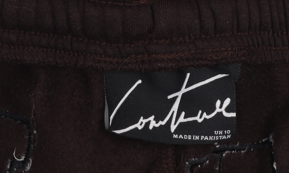 Couture Womens Brown Jogger Fleece Activewear Trousers Size 10