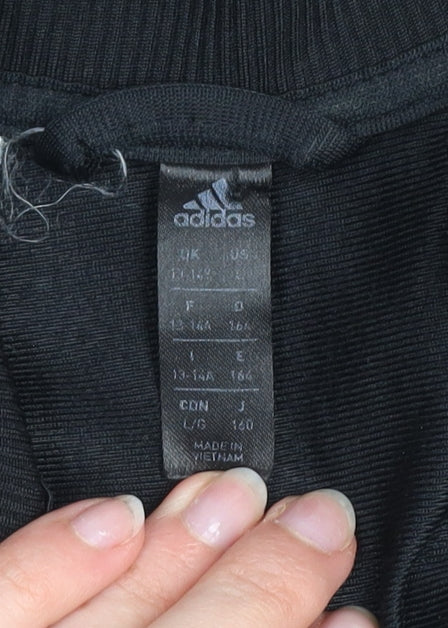 Additional view of Adidas boys’ black & grey track jacket 13-14 years full zip activewear