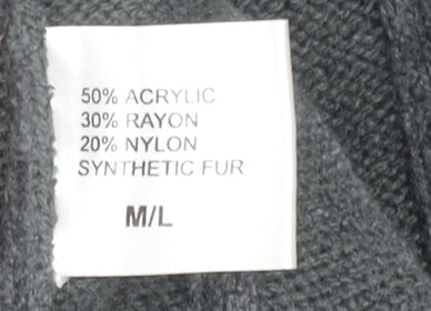 Frank Saul's Grey Faux Fur Trim Mid-Length Jacket M