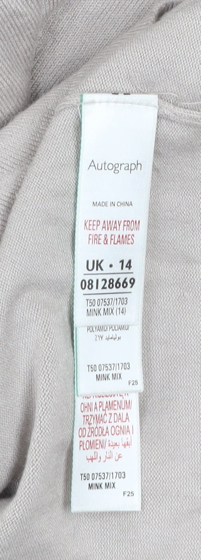 Marks & Spencer Women’s Beige Lace Trim Pullover Jumper UK 14