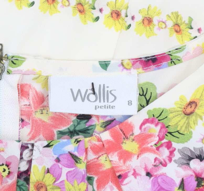 Wallis Petite Women’s Multicoloured Floral Sleeveless Tunic Blouse Size 8