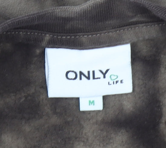 ONLY LIFE Women's Brown Tie-Dye Pullover Sweatshirt M Cotton Casual