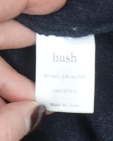 Hush Womens Blue Wool Shift Dress XS 3/4 Sleeve Knee Length