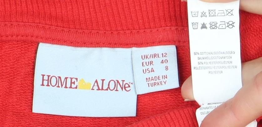 Home Alone Red Christmas Sweatshirt Women UK 12 Pullover Long Sleeve