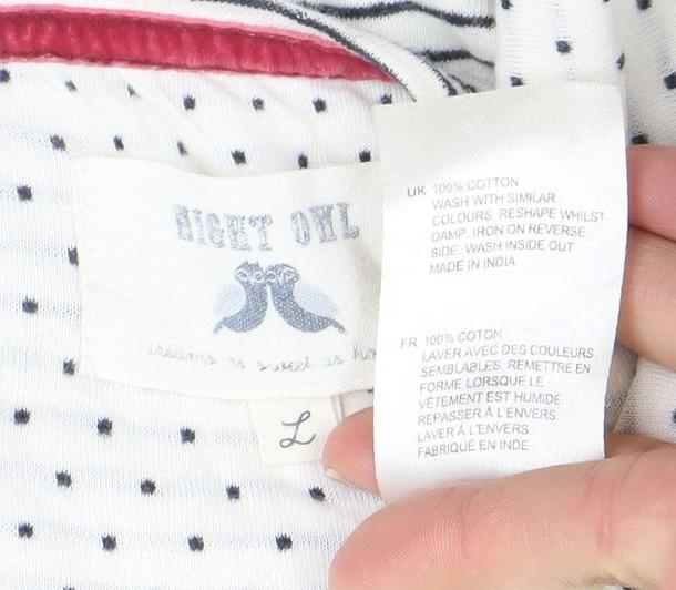 Aeropostale Womens White Striped Cropped Tie Cotton T-Shirt L