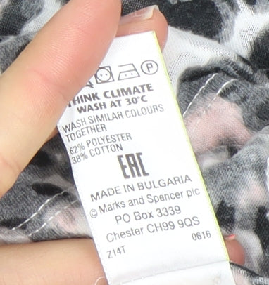 Marks & Spencer Women's Multicoloured Animal Print Long Sleeve T-Shirt Size 18