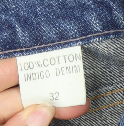 Sharp Vintage Women’s Blue Straight Leg Jeans 32in 100% Cotton Denim