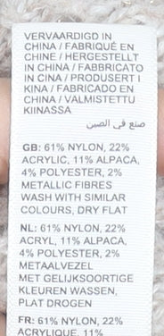FatFace Women’s Beige Alpaca Blend Open-Knit Jumper Size 10