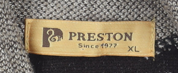 Preston Womens Beige Wool Tweed Overcoat XL Classic Mid-Length