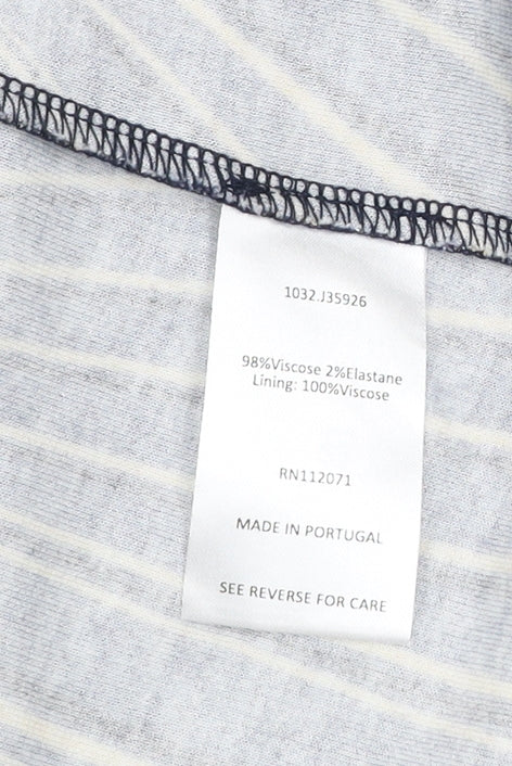 Jigsaw Women’s Blue Geometric Wrap Dress Size M Viscose Long Sleeve