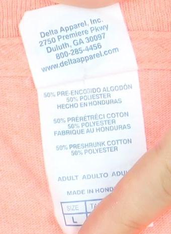 Delta Mens Orange Sarasota Florida Graphic Cotton T-Shirt Size L