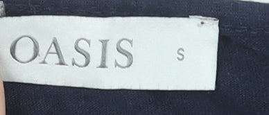 Oasis Women's Blue Knit Long Sleeve Round Neck Blouse Size S