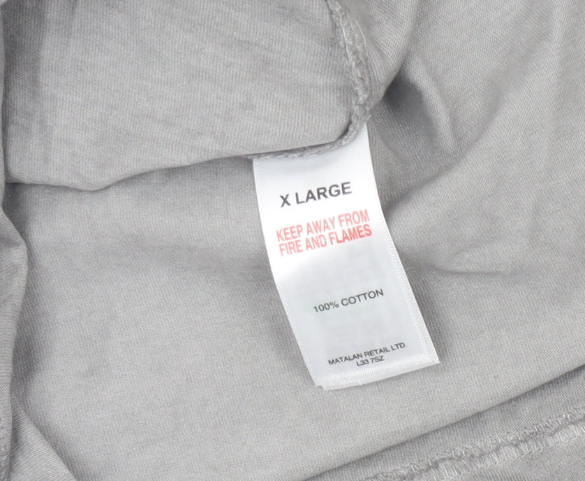 Easy Men’s Grey XL Graphic Print Crew Neck Cotton T-Shirt
