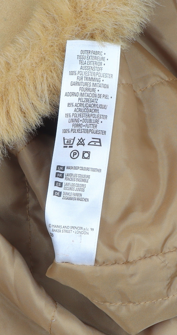 Marks & Spencer Girls Beige Faux Fur Lined Waistcoat 13-14 Years