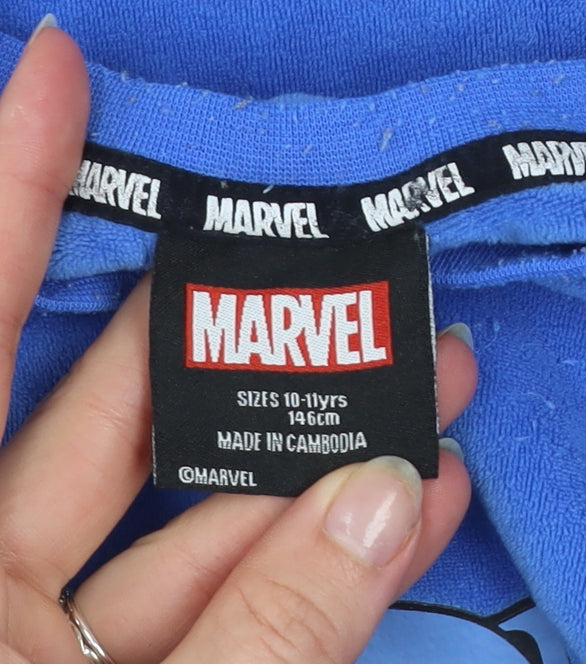 Marvel Boys Blue Fleece Pyjama Top 10-11 Years Black Panther Design