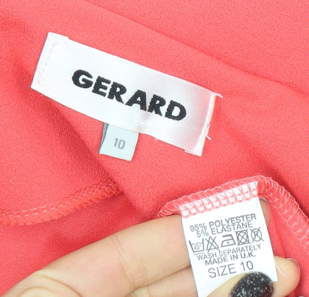 Gerard Women Coral Pink Long Sleeve Suit Jacket Size 10 Polyester Blend