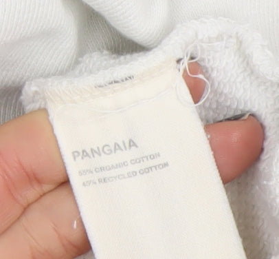 Pangaia Women White Organic Cotton Pullover Hoodie Size M