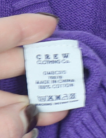 Crew Clothing Co. Men's Purple Cotton V-Neck Jumper L
