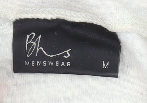 BHS Ivory Roll Neck Long Sleeve Cotton Jersey Top M