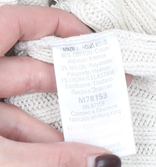 Next Women’s Ivory Ribbed Cotton Knit Jumper Size L