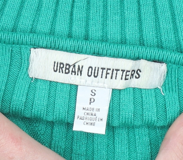 Urban Outfitters Women’s Green Cropped Strapless Ribbed Top Size S