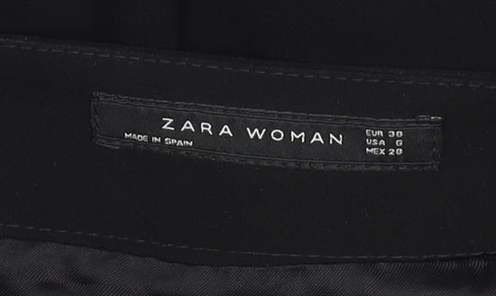 Zara Woman Black Flare Knee Length Polyester Skirt Women's Size 4