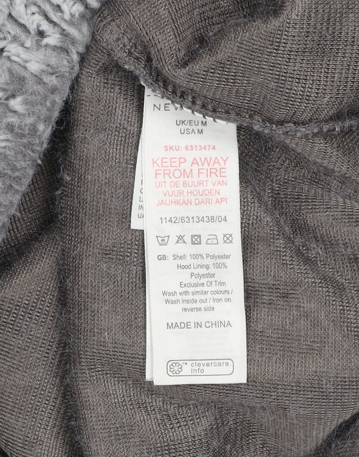 New Look Women Grey Pullover Hoodie M Soft Fleece Winter Casual
