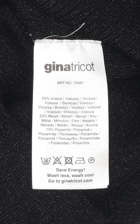 Gina Tricot Women's Black Sleeveless Bodycon Knit Dress Size S