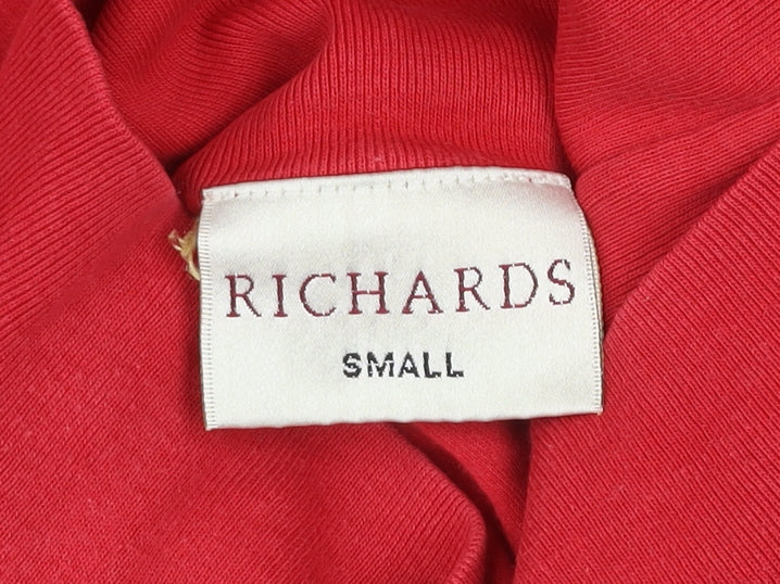 Richards Mens Red Cotton Long Sleeve Roll Neck Top Size S