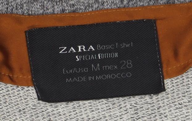 Zara Women Grey Snake Print Long Sleeve Basic Shirt M