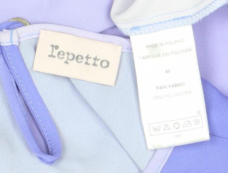 Repetto Women’s Purple Ombre Short Sleeve Chiffon Blouse Size 12