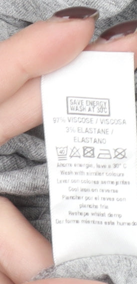 Wallis Women's Grey Long Sleeve Jersey Tunic Top M