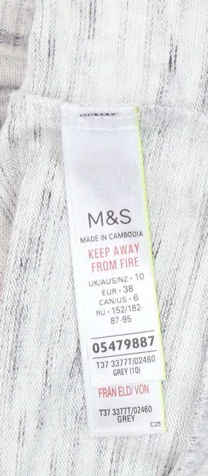 Marks & Spencer Women’s Grey Long Sleeve Relaxez-Vous T-Shirt Size 10