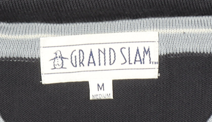 Grand Slam Men's Black V-Neck Short Sleeve T-Shirt Medium