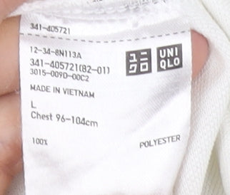 UNIQLO Men's White Polo Shirt L Short Sleeve Polyester Casual