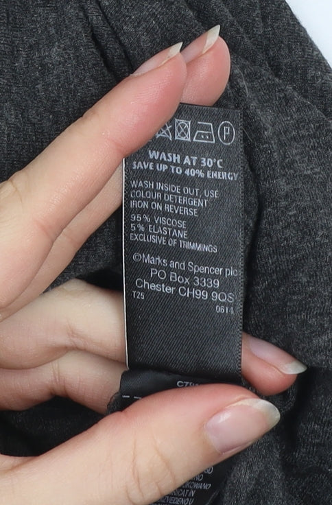 Marks & Spencer Women Charcoal Grey Size 12 Off Shoulder Shift Dress