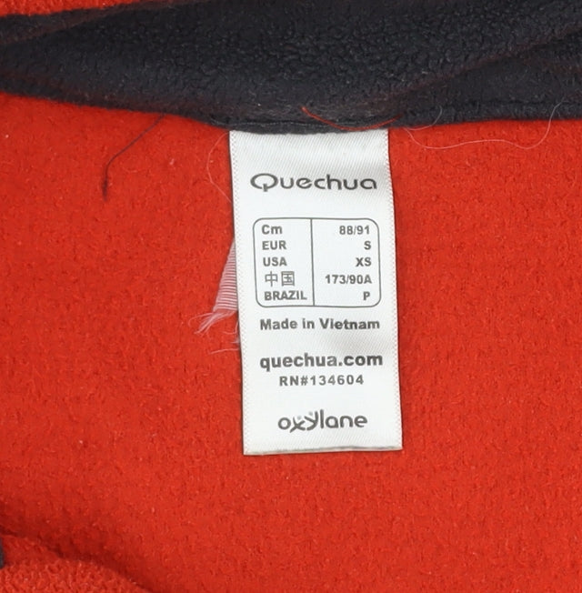 Quechua Men's Red Fleece 1/4 Zip Pullover Sweatshirt Size S