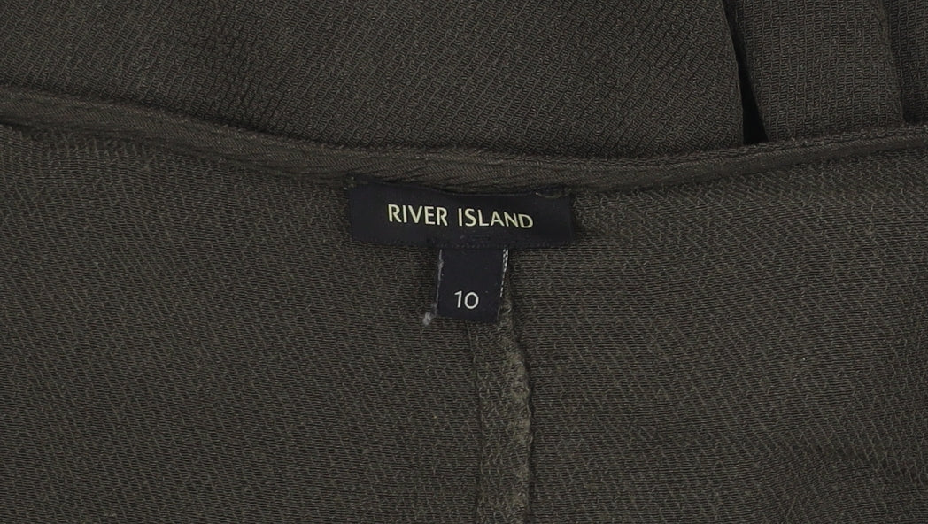 River Island Women’s Green Short Sleeve Blouse Size 10