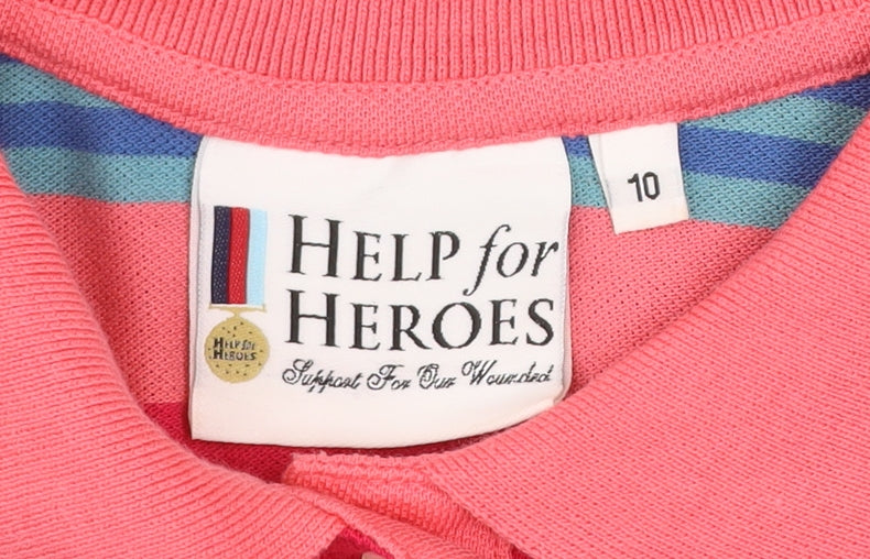Help for Heroes Women's Multicoloured Striped Polo Shirt Size 10