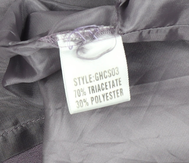 GOLD Women's Purple Pencil Skirt Size 14 Lined Knee Length Workwear