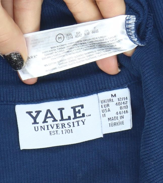 Yale University Women's Blue Cotton Polo Shirt Size M