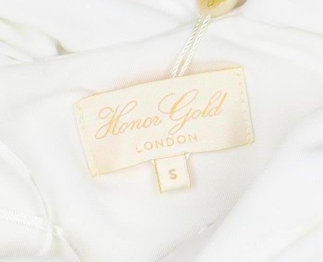 Honor Gold London Women White S Mermaid Maxi Ruched Formal Dress