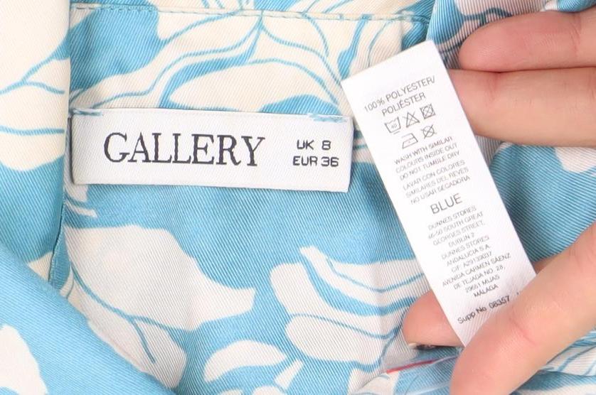 Callery Women’s Blue Floral Long Sleeve Button-Up Shirt UK 8
