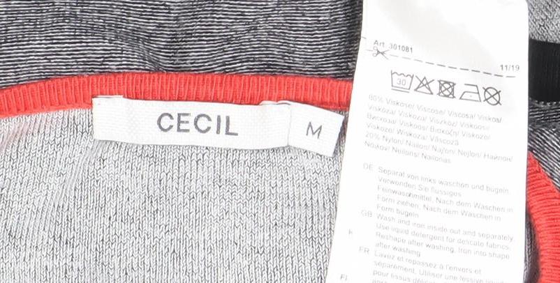 Cecil Women's Multicoloured Striped Crew Neck Long Sleeve Jumper M