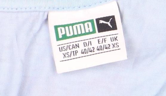 Puma Men Blue XS Graphic Sports Cotton Crew Neck T-Shirt