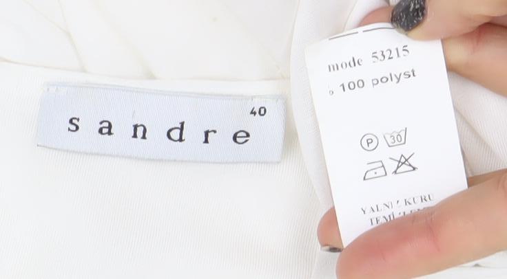 Sandre Women’s Ivory Sleeveless Sheath Dress Size 12 Formal