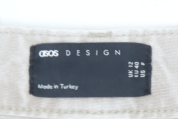 ASOS DESIGN Women's Beige Straight Leg Jeans Size 12 Cotton