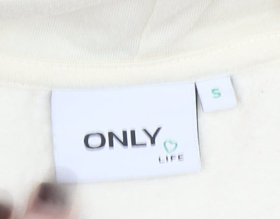 Only LIFE Women's Beige California LA Print Pullover Hoodie Size S