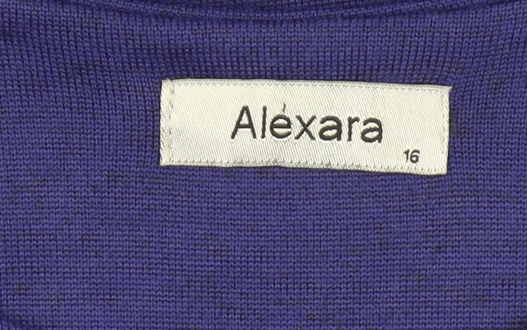 Alexara Women's Purple Button Shoulder 3/4 Sleeve Jumper Size 16